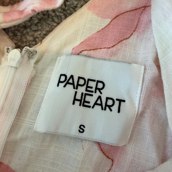 Paper Heart Maxi Dress Size Small Poppy Floral White Pink Y2K Babydoll Feminine - Picture 4 of 8